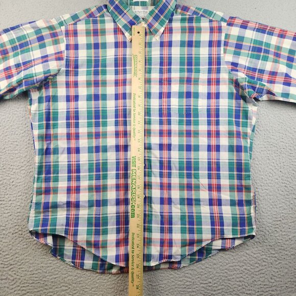 VTG Men's Plaid Button Shirt Extra Large Multicolor Short Sleeve Cotton Blend - Picture 3 of 8